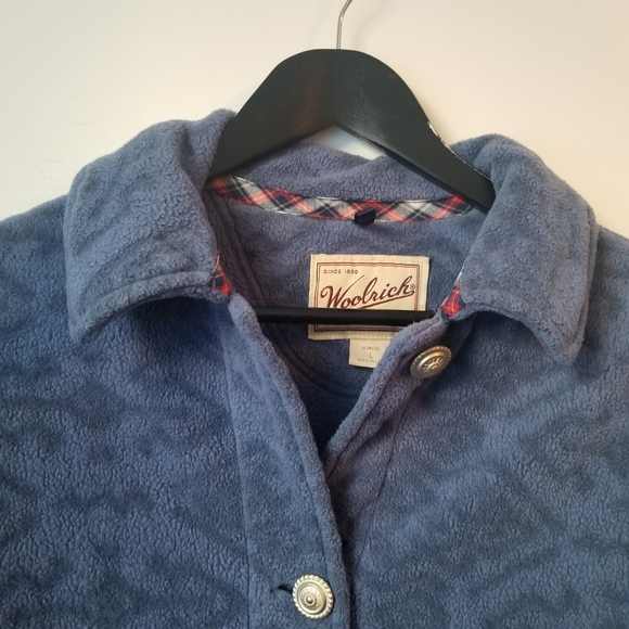 Woolrich women's blue Button front fleece jacket - Picture 9 of 10